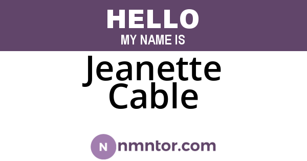 Jeanette Cable