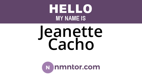 Jeanette Cacho