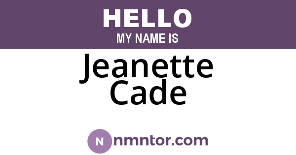Jeanette Cade