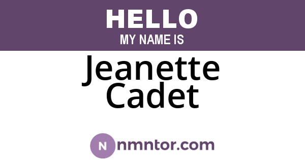 Jeanette Cadet