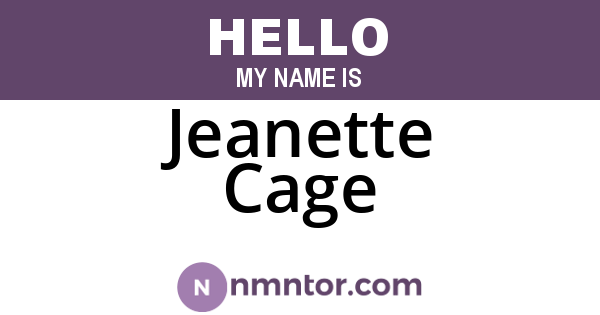 Jeanette Cage