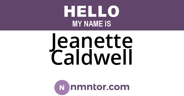Jeanette Caldwell