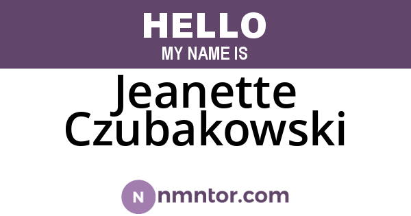 Jeanette Czubakowski