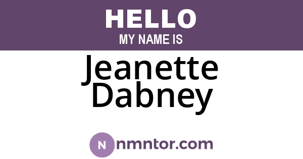 Jeanette Dabney