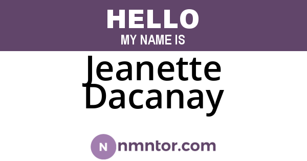 Jeanette Dacanay