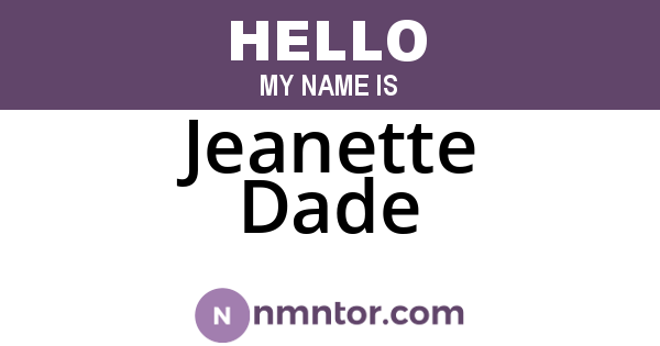 Jeanette Dade