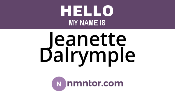 Jeanette Dalrymple
