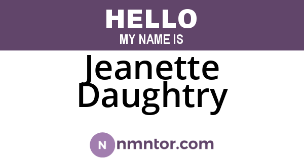 Jeanette Daughtry