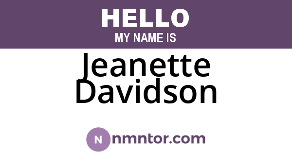 Jeanette Davidson