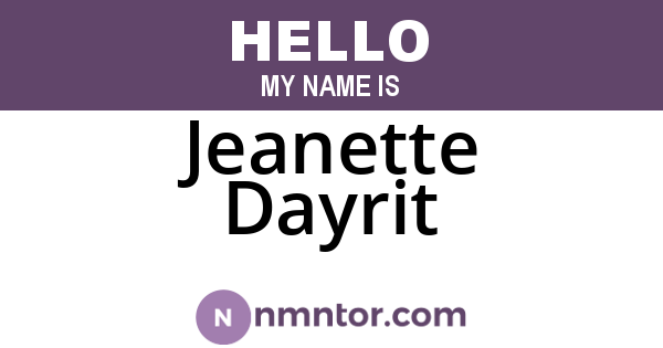 Jeanette Dayrit