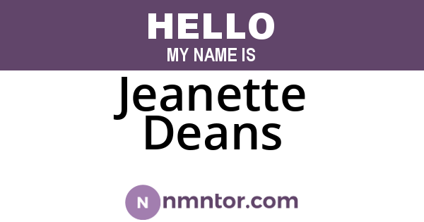 Jeanette Deans