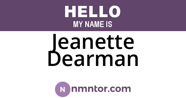 Jeanette Dearman