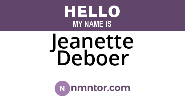 Jeanette Deboer