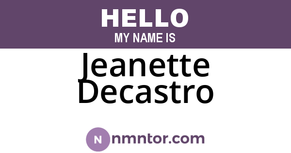 Jeanette Decastro