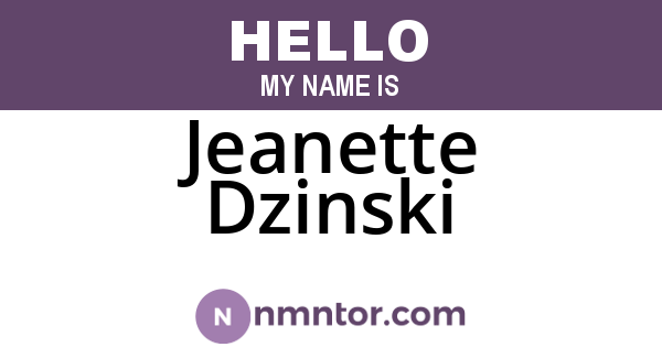 Jeanette Dzinski