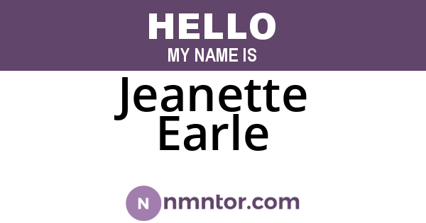 Jeanette Earle