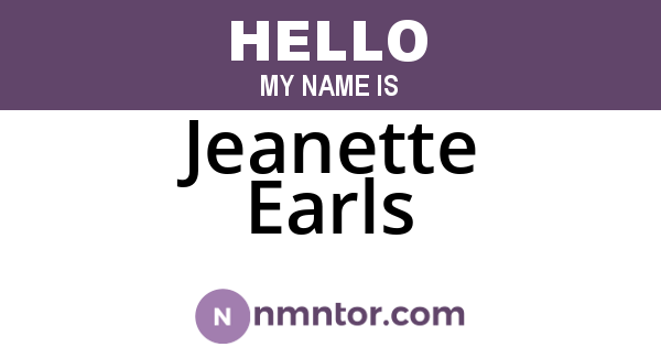 Jeanette Earls