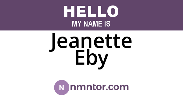 Jeanette Eby