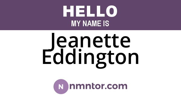 Jeanette Eddington