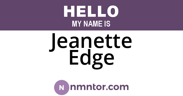 Jeanette Edge