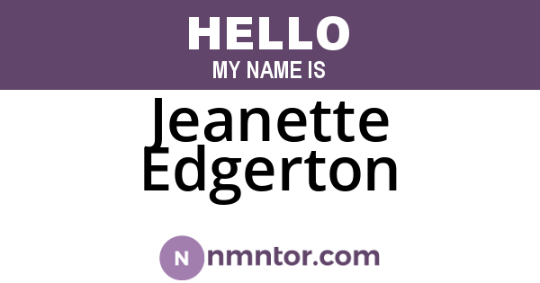Jeanette Edgerton
