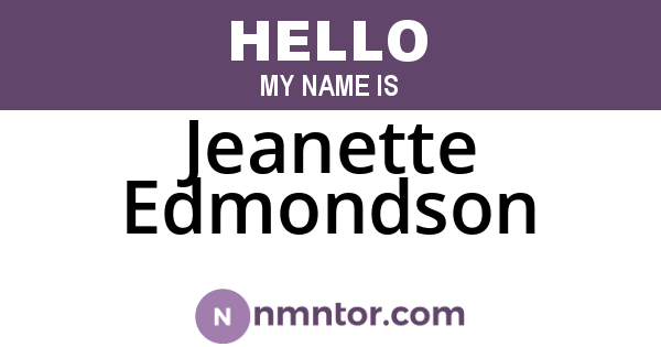 Jeanette Edmondson