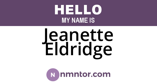 Jeanette Eldridge