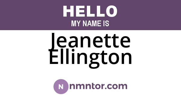 Jeanette Ellington