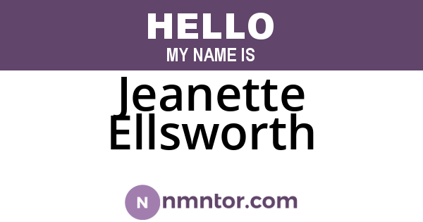 Jeanette Ellsworth