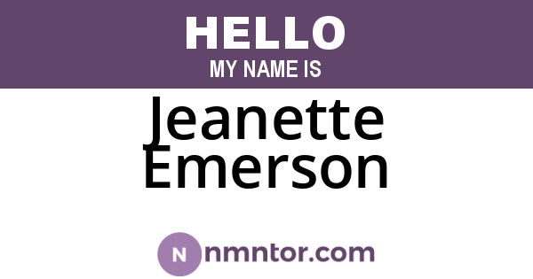 Jeanette Emerson
