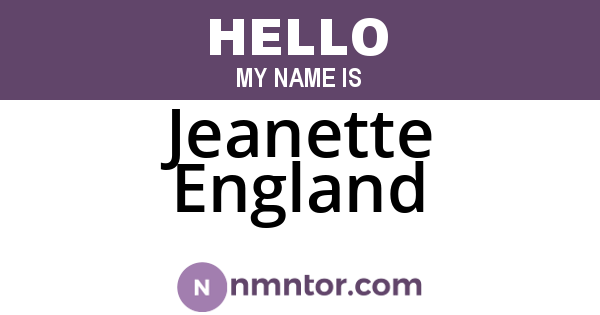 Jeanette England