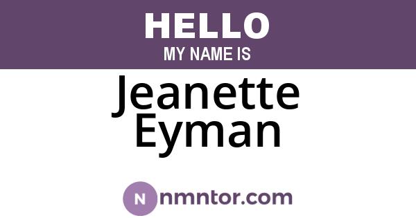 Jeanette Eyman
