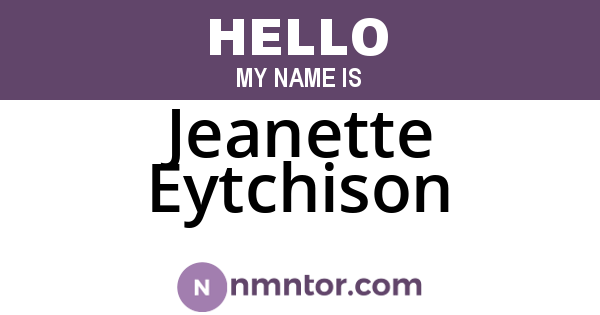 Jeanette Eytchison