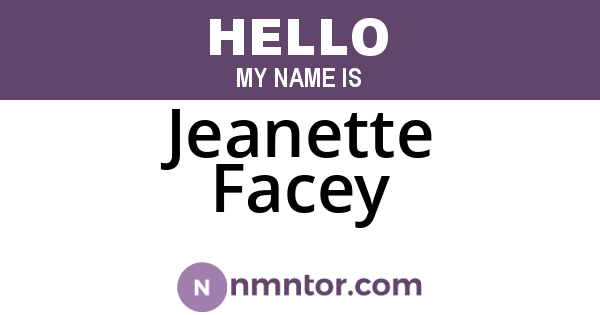 Jeanette Facey