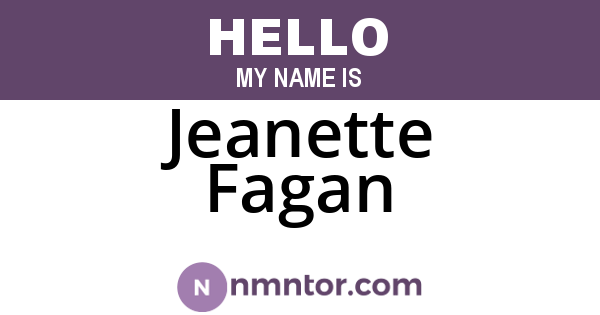 Jeanette Fagan