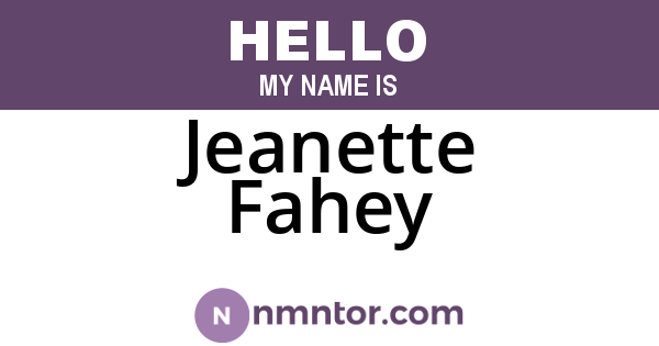 Jeanette Fahey