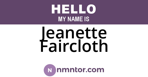 Jeanette Faircloth