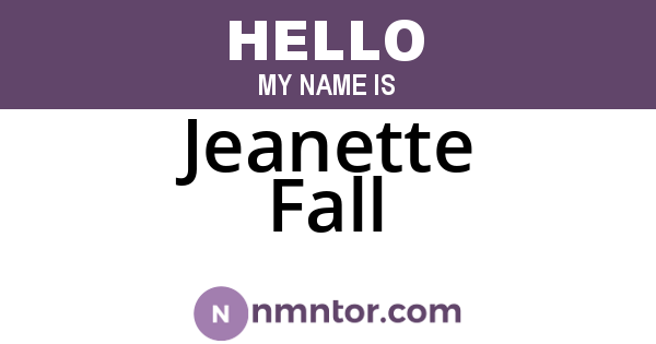 Jeanette Fall