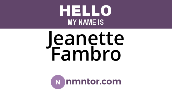 Jeanette Fambro