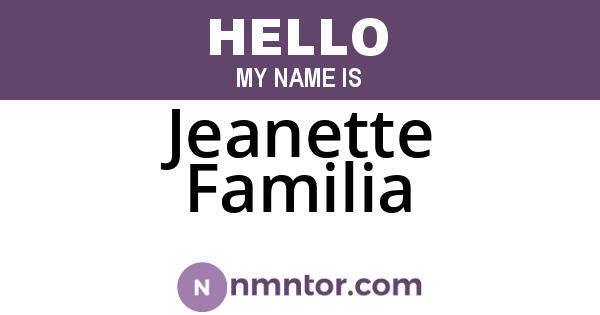 Jeanette Familia
