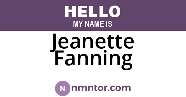 Jeanette Fanning