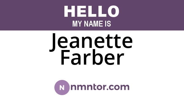 Jeanette Farber