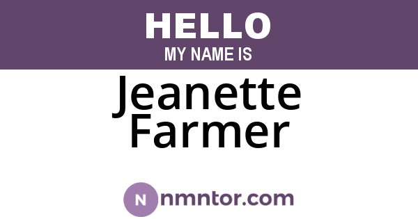 Jeanette Farmer