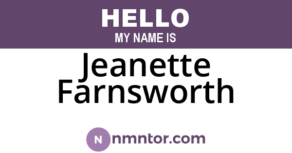 Jeanette Farnsworth