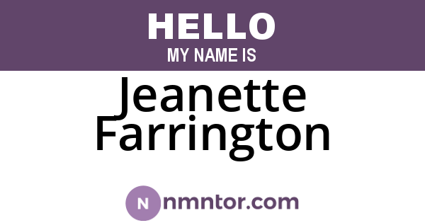Jeanette Farrington