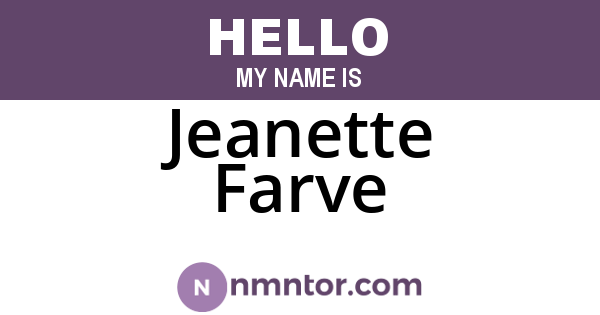 Jeanette Farve