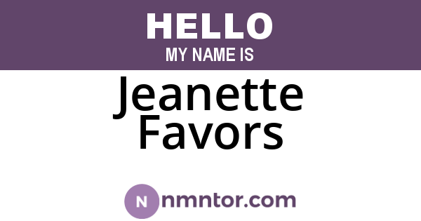 Jeanette Favors