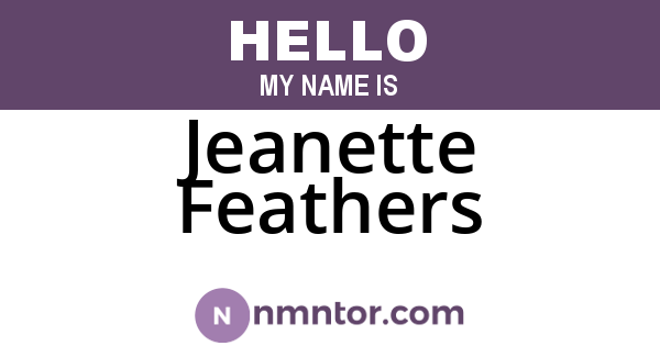 Jeanette Feathers