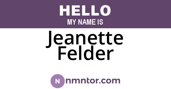 Jeanette Felder