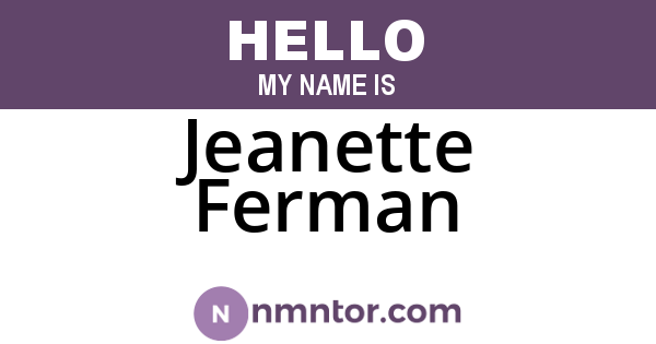 Jeanette Ferman